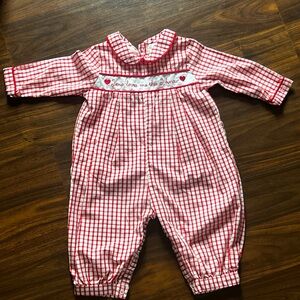Red and White Checkered Kids One Piece